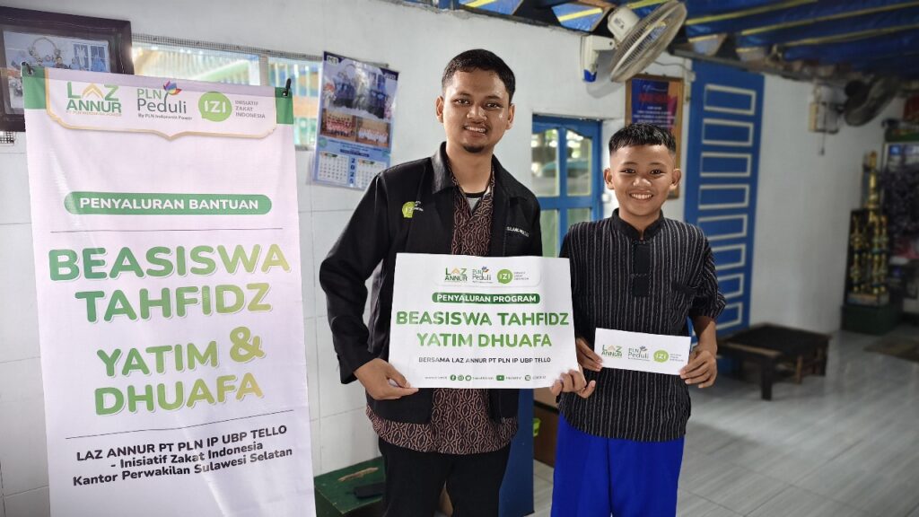 Berbagi Berkah Ramadhan, Laz Annur PLN IP UBP Tello dan IZI Sulsel Salurkan Beasiswa Tahfiz Yatim Duafa