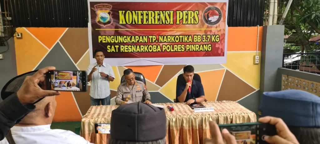 Polres Pinrang berhasil Ungkap Kasus Narkotika Jenis Sabu Dengan Berat 3,7 kg