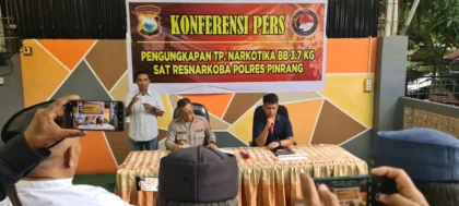 Polres Pinrang berhasil Ungkap Kasus Narkotika Jenis Sabu Dengan Berat 3,7 kg