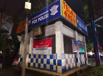 Salah Satu Poslantas Di Makassar Dilempar Bom Molotov
