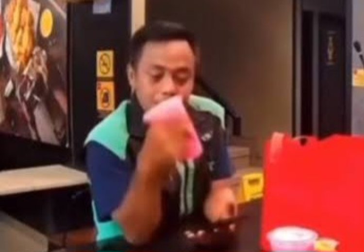 Oknum Ojol Diduga Curi Minuman di Restoran Cepat Saji