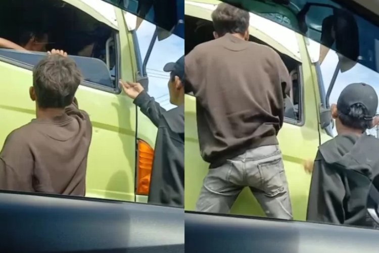Aksi Pemalakan Sopir Truk di Lampu Merah Musi 2 Palembang Terekam Kamera