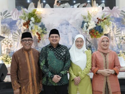 Wali Kota Makassar, Munafri Arifuddin bersama Ketua TP PKK Makassar, Melinda Aksa, menggelar acara open house di Rumah Jabatan Wali Kota, Jumat (6/6/2025).