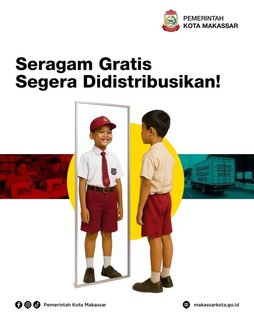 Pemkot Makassar Distribusikan Seragam Gratis, Sekolah Dilarang Jual Atribut - Seragam gratis,Makassar - Gambar 731
