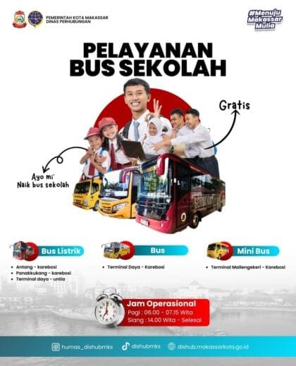Pemkot Makassar Operasikan Bus Sekolah Listrik Gratis, Canggih dan Ramah Lingkungan - bus sekolah listrik,makassar - Gambar 702