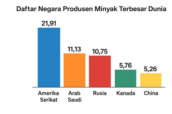 Daftar Negara Produsen Minyak Terbesar Dunia, Amerika Serikat Masih Puncaki Persaingan Energi Global.