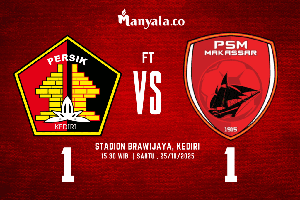 Persik Tahan Imbang PSM 1-1 Meski Bermain dengan 10 Pemain 1 PSM