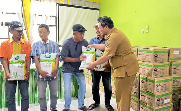 Enrekang Genjot Swasembada Pangan: 42 Kelompok Tani Terima Bibit Jagung untuk 250 Hektare Lahan 1 Bupati Enrekang H. Muh. Yusuf Ritangnga bersama Wakil Bupati Andi Tenri Liwang La Tinro menyerahkan bantuan bibit jagung kepada 42 kelompok tani di Aula DTPHP Enrekang, Selasa (2/12).
