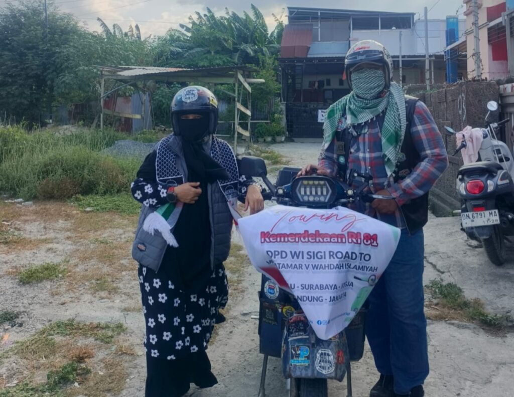 Kisah Cinta dan Dakwah di Atas Vespa: Pasutri Sigi Tempuh Jalur Lintas Pulau Demi Hadiri Muktamar V Wahdah Islamiyah 1