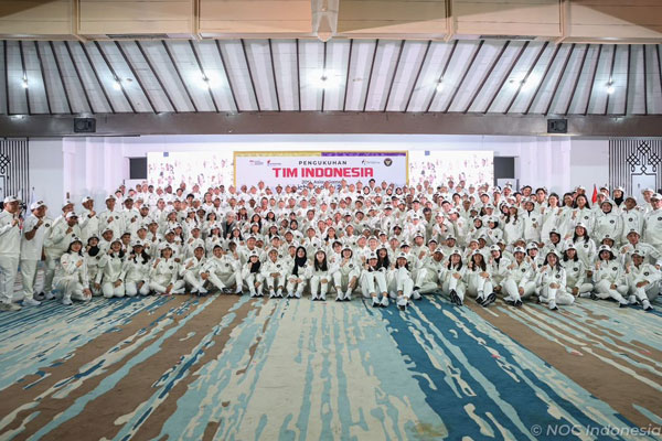 Komite Olimpiade Indonesia (NOC Indonesia) resmi mengukuhkan Tim Indonesia untuk menghadapi Asian Games 2026 Aichi-Nagoya. Wisma Serba Guna GBK Senayan, Jakarta, Rabu (9/9/2026).