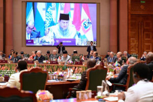Presiden Prabowo Subianto saat menghadiri KTT BRICS 2026 di Bharat Mandapam, New Delhi, India, Minggu (13/9/2026).