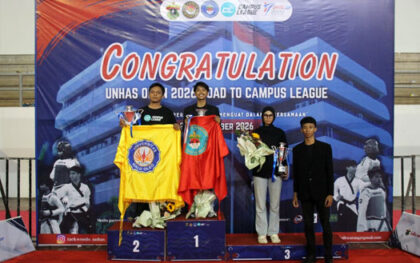 Universitas Hasanuddin meraih Juara Umum I kategori Mahasiswa dan Open Tournament pada Sulsel Taekwondo Championship Unhas Open 2026 Road to Campus League.